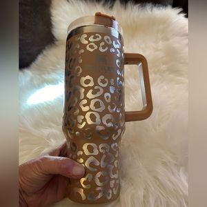 Stanley 40 oz mug with Tan Leopard Overlay NEW IN BOX